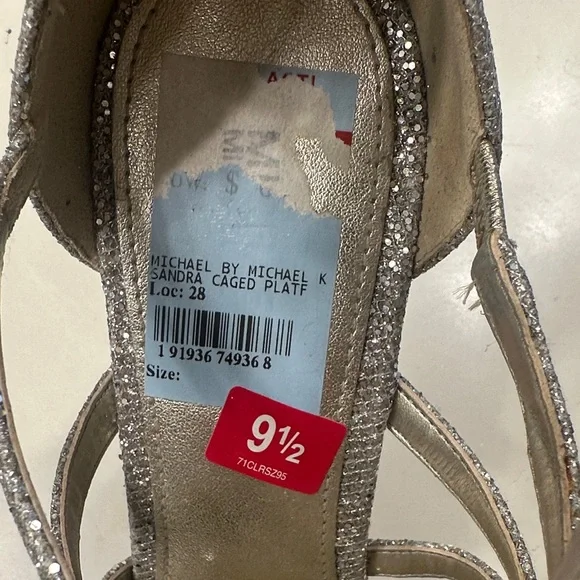 MICHAEL Michael Kors Sparkling Silver Strappy Heels - Picture 3 of 14